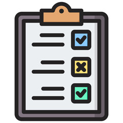 True False Test Outline Color Icon