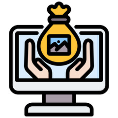 Image Asset Management Outline Color Icon