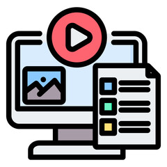 Content Planning Outline Color Icon