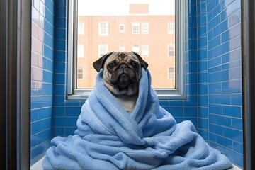 Urban Pugs: Daily Routines and Adventures - Captivating Photos Documenting the Playful Lives of Pugs, generative AI