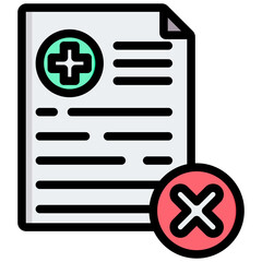 Fototapeta premium No Sick Leave Outline Color Icon