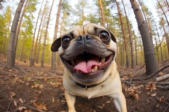 Pug Funny Pictures: Hilarious Pugs Making Funny Faces at the Camera, generative AI