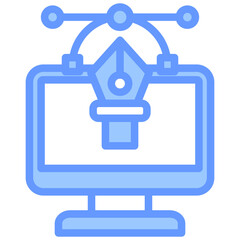 Graphic Design Blue Icon