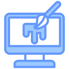 Online Drawing Blue Icon