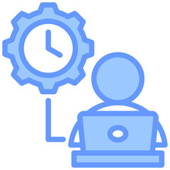 Part Time Work Blue Icon