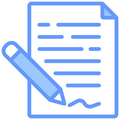 Sign Contract Blue Icon