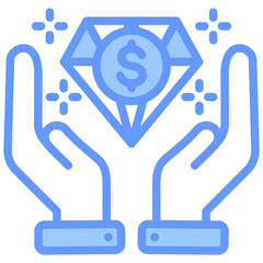 Freelance Benefit Blue Icon