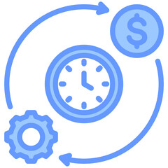 Full Time Employment Blue Icon