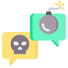 Danger Chat Flat Icon