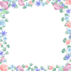 Flower frame watercolor