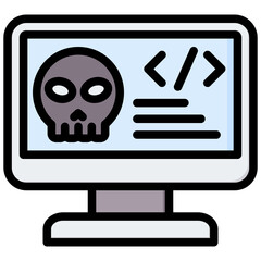Hacking Code Outline Color Icon
