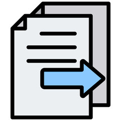 File Copy Outline Color Icon