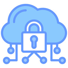Cloud Technology Blue Icon