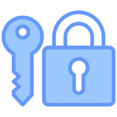 Lock And Keys Blue Icon