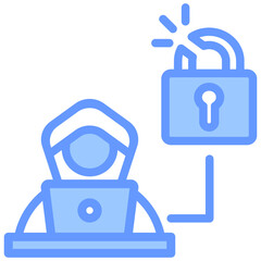 Hacker Activity Blue Icon
