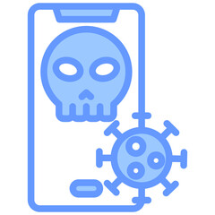 Mobile Viruses Blue Icon