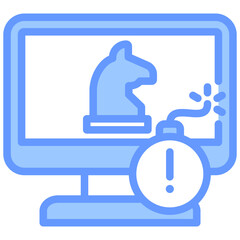 Trojan Horse Blue Icon