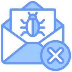 Spam Email Blue Icon