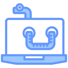 Worm Virus Blue Icon