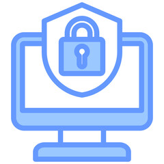 Computer Security Blue Icon