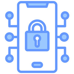 Mobile Security Blue Icon