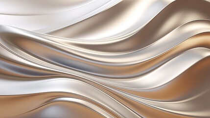 Image of a metallic abstract background with smooth, undulating waves.