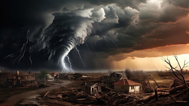 Image of consequences of a terrible tornado. © kept