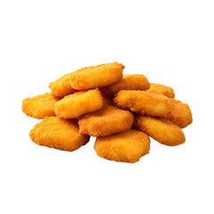 fried сhicken nuggets isolated on white background, ai generated