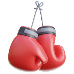Boxing Gloves Hanging 3D Illustration