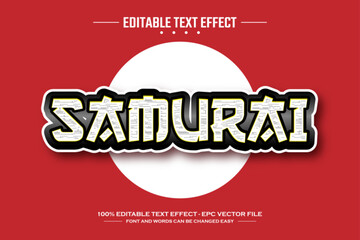 Samurai 3D editable text effect template