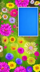 Painting with Blue Background Frame