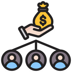 Secondary Offering Outline Color Icon