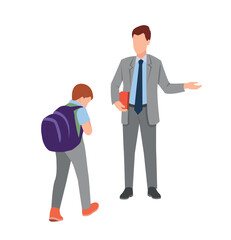 vector illustration of students in different postures