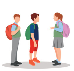 Obraz premium vector illustration of students in different postures