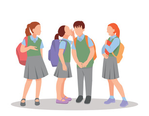 Obraz premium vector illustration of students in different postures