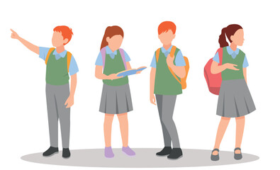 Obraz premium vector illustration of students in different postures