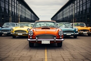 Car parking. Background with selective focus and copy space