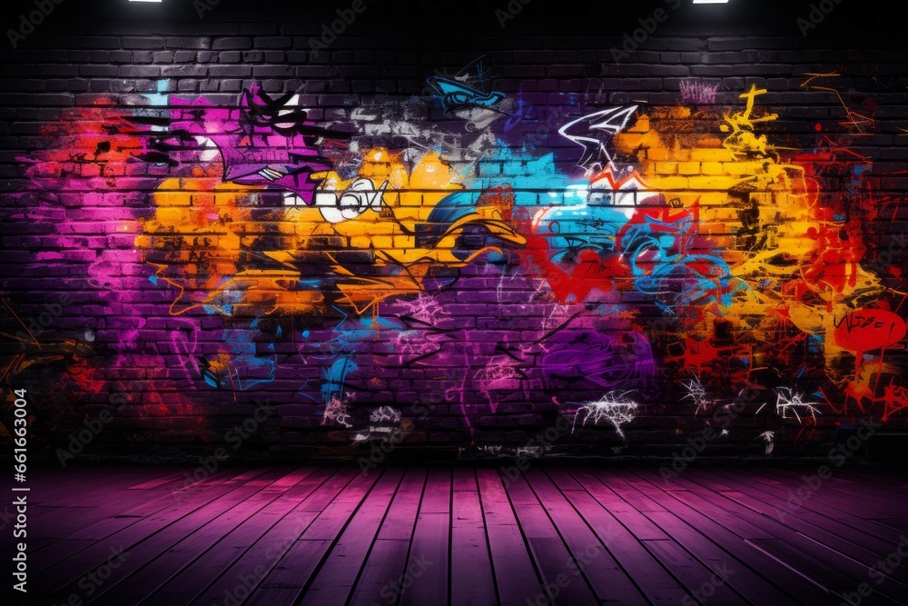 Poster graffiti in a bad area of the city. background with selective focus and copy space