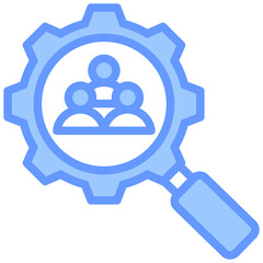 Human Resource Management Blue Icon