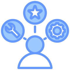 Employee Skills Blue Icon