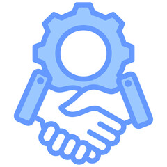 Cooperation Blue Icon