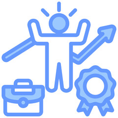 Employee Motivation Blue Icon