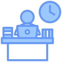Office Worker Blue Icon