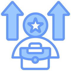 Job Promotion Blue Icon