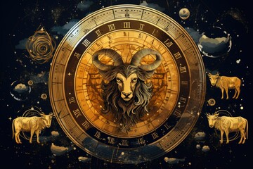 Obraz premium Abstract astrological background with zodiac signs Astrology horoscope background