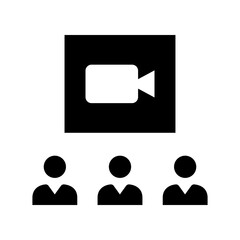 
Online meeting icon. online briefing vector illustration isolated on white background
