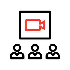 
Online meeting icon. online briefing vector illustration isolated on white background
