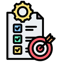 Action Plan Outline Color Icon