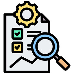 Management Review Outline Color Icon