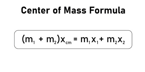 center of mass of two objects formula. Physics resources for teachers and students.